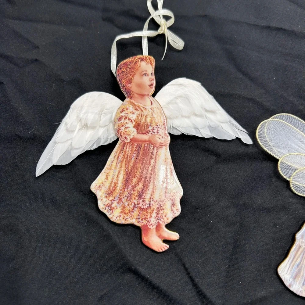 Dona Gelsinger Heaven Sent Angels Ornaments Bradford Editions Lot of 3